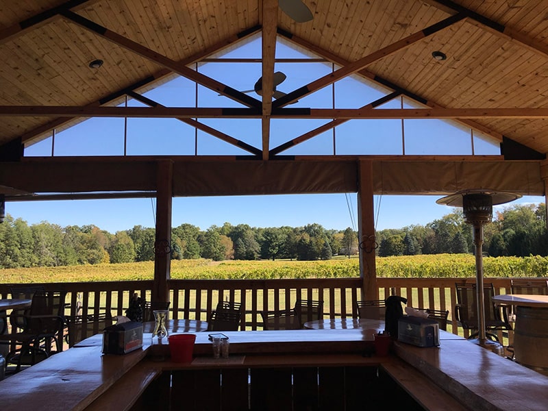 Image of the view from the Flying Otter pavilion.